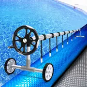 Pool Cover 11x6.2m 400 Micron Silver Swimming Pool Solar Blanket 6.55m Roller