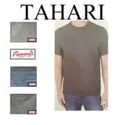Tahari Men's Crew Neck With Pocket 4-Way Stretch Shirt - J41