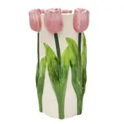 Urban Tulip Flower/Plant Vase Ceramic Tabletop Home Decor 24x14cm Pink/White