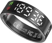 Smart Ring for Men Women's Smart Ring with Display Gesture Control Scrolling Videos Heart Rate Monitor Sleep Tracker Fitness Ring Pedometer Calories Step counter Waterproof Compatible with iOS Android