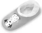 [Gredecor] Dalmatian Puppy Slippers for Kids Cute Dog Home House Fuzzy Slipper Indoor Soft Plush Fleece Non Slip Casual Shoes for Boys Girls, S, Multi, 12-13.5 Little Kid