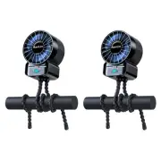 2 Pack Multifunctional Portable Stroller Fan 4 Speed 6600rpm High Speed Usb R...