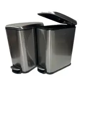 QUALIAZERO Two 1.3 Gallon Slim Step On Trash Can Set, 2 Pieces