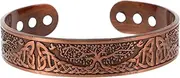 PERSELOSO Vintage Copper Magnetic Bracelet for Men Adjustable Tree of Life Open Cuff Bangle for Fashionable Wear Unique Engravings for Individual Style for Daily and Special