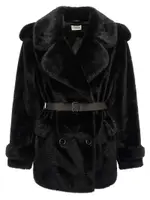 [P.A.R.O.S.H.] P. A.R. O.S. H.-Faux Coat Pellicce Marrone-Donna M