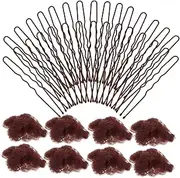 WRITWAA 1 Set Ultrafine Mesh Hair Nets Shaped Clips for Dancers Comfortable Bun Cover Elegant Hair Accessories for Women for Ballet Formal Events