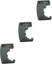 Angoily 3pcs Dial Type Battery Tester for Aa AAA Button Cell Batteries Color-Coded Power Level Indicator Grey