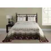 NEW! ~ XXX-L COUNTRY WHITE GREEN RED PINK ROSE PURPLE BURGUNDY BEDSPREAD QUILT