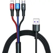 3 in 1 Super Fast Charge for iPhone, Micro USB and Type C charging cable