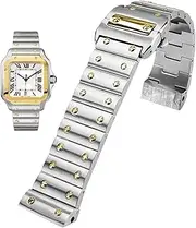 [Generic] Solid Stainless Steel Watch Band For Santos 100 Series Men's Wristband 23.0Mm Butterfly Buckle Watch Accessories watch strap