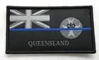 QLD Thin Blue Line, Woven Police Patch, State Flag, Hook Rear, TBL, 1 x Item