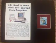 MATTED 8X10 COMPUTER POSTAGE STAMP & HUMOROUS SAYINGS