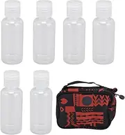 6pcs Camping Spice Containers,Mini Portable Transparent Spice Jar Kit with Storage Bag,Camping Spice Kit Condiment Container for Travel Outdoor Camping BBQ Picnic