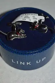 LINK UP Man's DOG w/ RUBBER TAIL Rhodium Plated Cuff Links NEW Retail $125