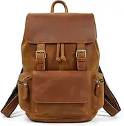 [HAMKVBPR] Men's Backpack Men Leather Shoulder Backpack Vintage Ladies Backpack Leather Rucksack for Men