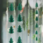 2m 3D Matte Dark Green Christmas Tree Paper Garland