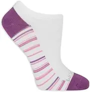 [Fruit of the Loom] Womens Soft Flat Knit No Show Socks 10 Pack, 4-10, White Assorted 1, 4