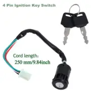 4 Wire 4 Pin Key Ignition Motorcycle Ignition Switch with 2 Keys for Go Kart ATV