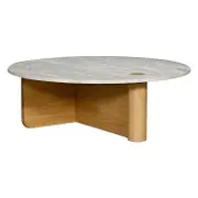 Pivot Round Travertine Coffee Table