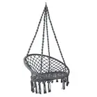 Gardeon Hammock Chair Outdoor Hanging Macrame Cotton Indoor Firm Soft Grey NEW