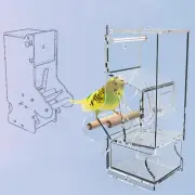 Bird Feeder for Cage Pet Feeder Transparent Seed Food Container for Canaries