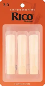 Rico Baritone Sax Reeds, Strength 3.0, 3-pack