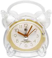 Alarm Clock Alarm Clock Battery Operated Silent Non Ticking Small Clock Sleep Timer Home Alarm Clock Bedside Table Alarm Clock for Bedroom(Yellow)