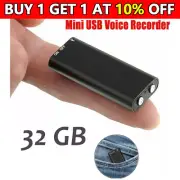 96Hr Mini Voice Activated Recorder Audio Sound Record Device 32GB MP3 Player