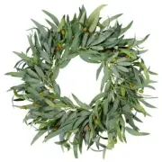 Artificial Olive Wreath for Front Door 22 inch Greenery Wreath with Olive