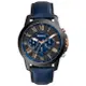 FOSSIL Grant 羅馬商務三眼腕錶-藍45MM(FS5061IE)