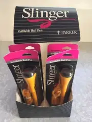 PARKER SLINGER 4 PEN LOT W/ ORIGINAL DISPLAY CASE (NOS) - RARE!!