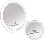 Mirrorvana Double Sided Magnifying Mirror with Stand 15X & 20X Spot Mirror Set