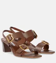 [Manolo Blahnik] Manolo Blahnik Thalitsli leather sandals AU 7 brown