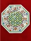 24" white Marble Coffee Table Top Inlay Stone pietra dura Sofa Side Table