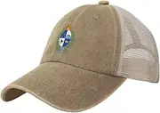 [Generic] National Emblem of Uruguay Cowboy Mesh Baseball Cap for Uruguayan Man Woman Outdoor Adjustable Denim Hat