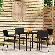 Generic 5 Piece Garden Dining Set Black,3099578