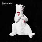 NEW Balsam Hill POLAR BEAR & CANDY CANE 9" Stocking Holder Christmas MIB