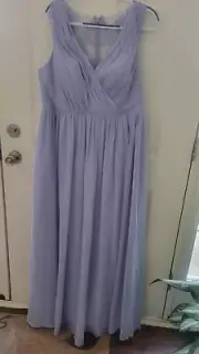 Azazie Kingsley Dusty Lavender A-Line Lace Chiffon Dress Size 22 NWT