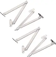 AWOCAN 4 Pcs Stainless Steel Folding 180 Degree Lid Support Hinges Lid Stay for Furniture Cabinet Cupboard Door