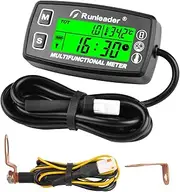 NInE-ROnG Engine Temperature Gauge,Digital Tach Hour Meter,Clock,Maintenance Reminder,Replaceable Battery with Backlight for Small Engine Lawn Tractor Motor Lawn Mower Snowmobile (HM035A)
