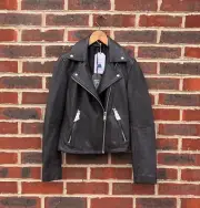 Brand New All Saints Ladies DALBY Leather Biker Jacket UK6 US2 EU34 Moto A139