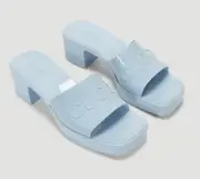 AUTHENTIC: Women's GUCCI Rubber Slide Sandal - Light Blue Size: G 39 - US 9