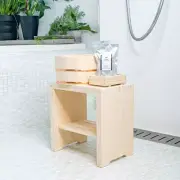 Set of Hinoki bath accessories | Wooden stool, Bucket, Soap dish and Hinoki soap
