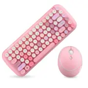 Durable 1 Set Colours Round Keycap Mini Wireless Keyboard & Mouse Set