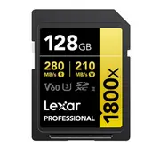Lexar Professional 1800x 128G SDXC UHS-II Card GOLD Series 128GB C10, UHS-II(U3), V60, 1800x, up to 280MB/s read, 210MB/s write LSD1800128G-BNNNG