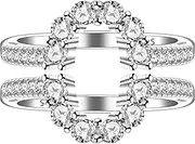 [Uloveido] Womens 925 Sterling Silver CZ Pave Ring Guard Enhancer for Round Oval Solitaire Rings Wedding Y2470