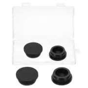 Silicone Rubber Hole Plug Soft Stoppers W Box for 37-38mm Hole Black 4 Pieces