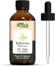 Organic Zing Tuberose (Polianthes tuberosa) Oil | Pure & Natural Essential Oil for Aroma, Diffusers, Skincare & Haircare- 30ml/1.01fl oz