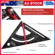 7" Roofing Speed Square Aluminium Rafter Angle Measure Triangle Guide Adjustable