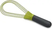 Joseph Joseph Twist Whisk, flat whisk and balloon whisk- suitable for non-stick cookware, Silicone, Green